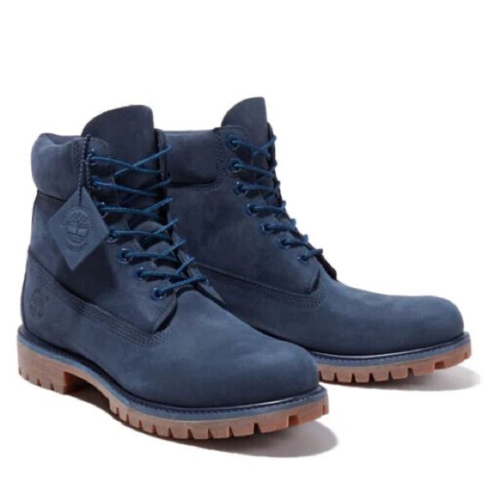 Blue Nubuck Premium Waterproof Timberlands